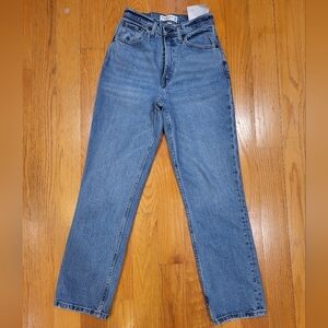 NWT ABERCROMBIE FITCH Jeans Women Sz 25 Curve Love 90’s Straight Ultra High Rise